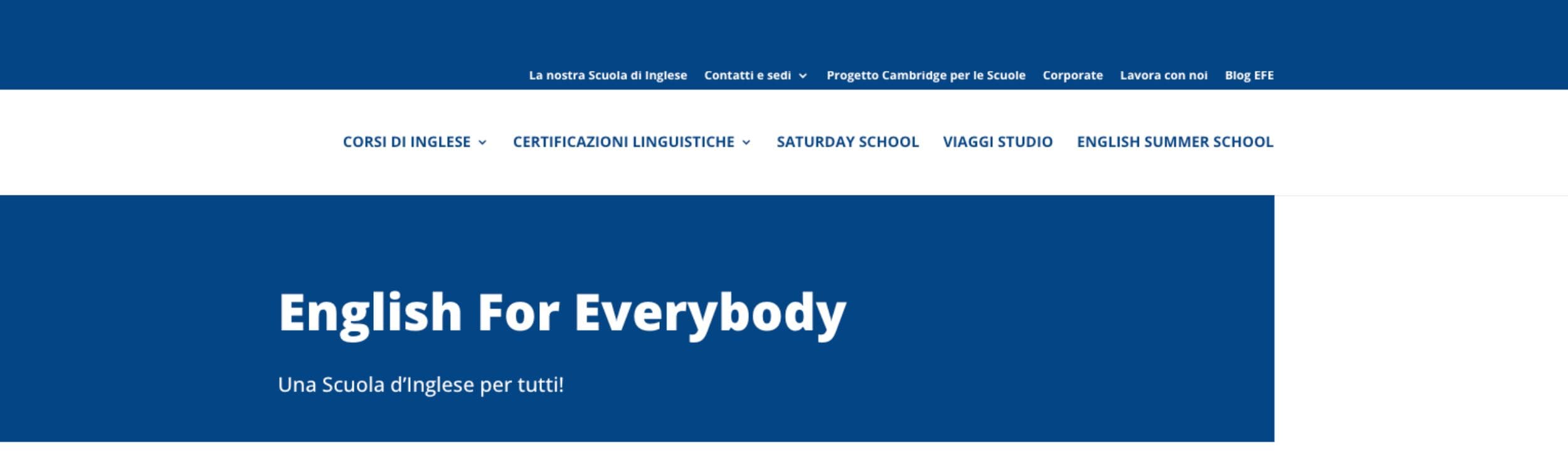 Creazione di un sito web per English For Everybody
